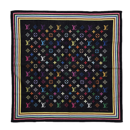 Louis Vuitton Cotton Multicolor Square Scarf Black 1 of 3