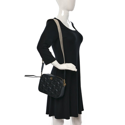Gucci Calfskin GG Matelasse Shoulder Bag Black Natural 2 of 10