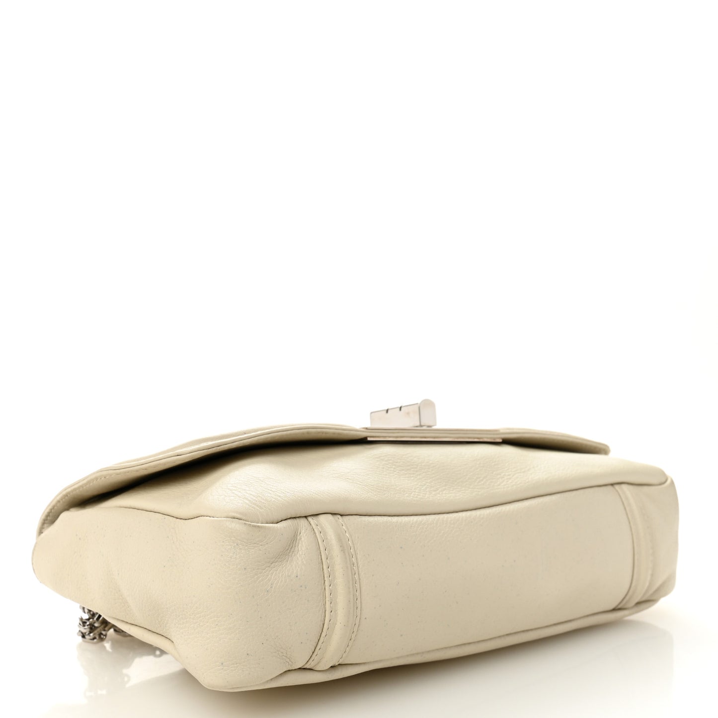 Calfskin Mademoiselle Lock Bijoux Chain Flap White
