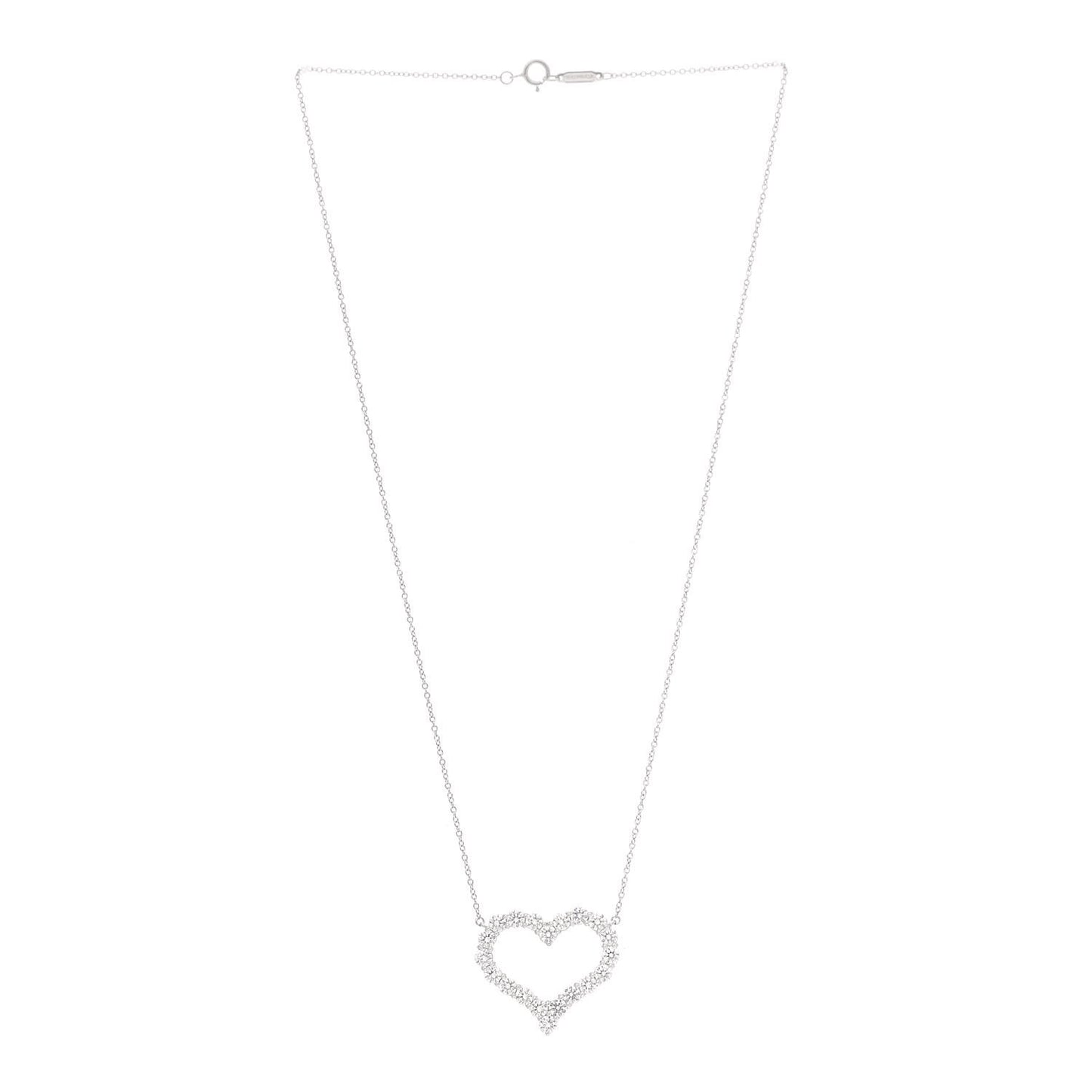 Platinum Diamond 1.96ctw Heart Pendant Necklace