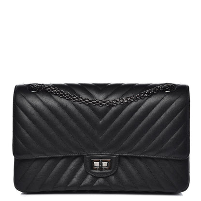 Chanel Sheepskin Chevron Quilted 2.55 Reissue 226 Flap So Black 1 of 11