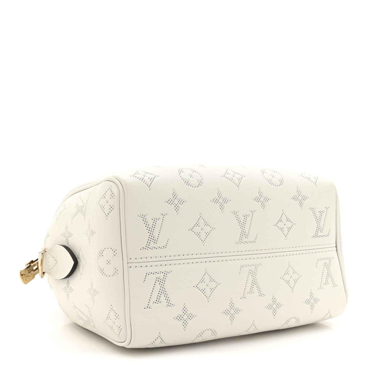 Monogram Embossed Calfskin Speedy Bandouliere 20 White Blanc