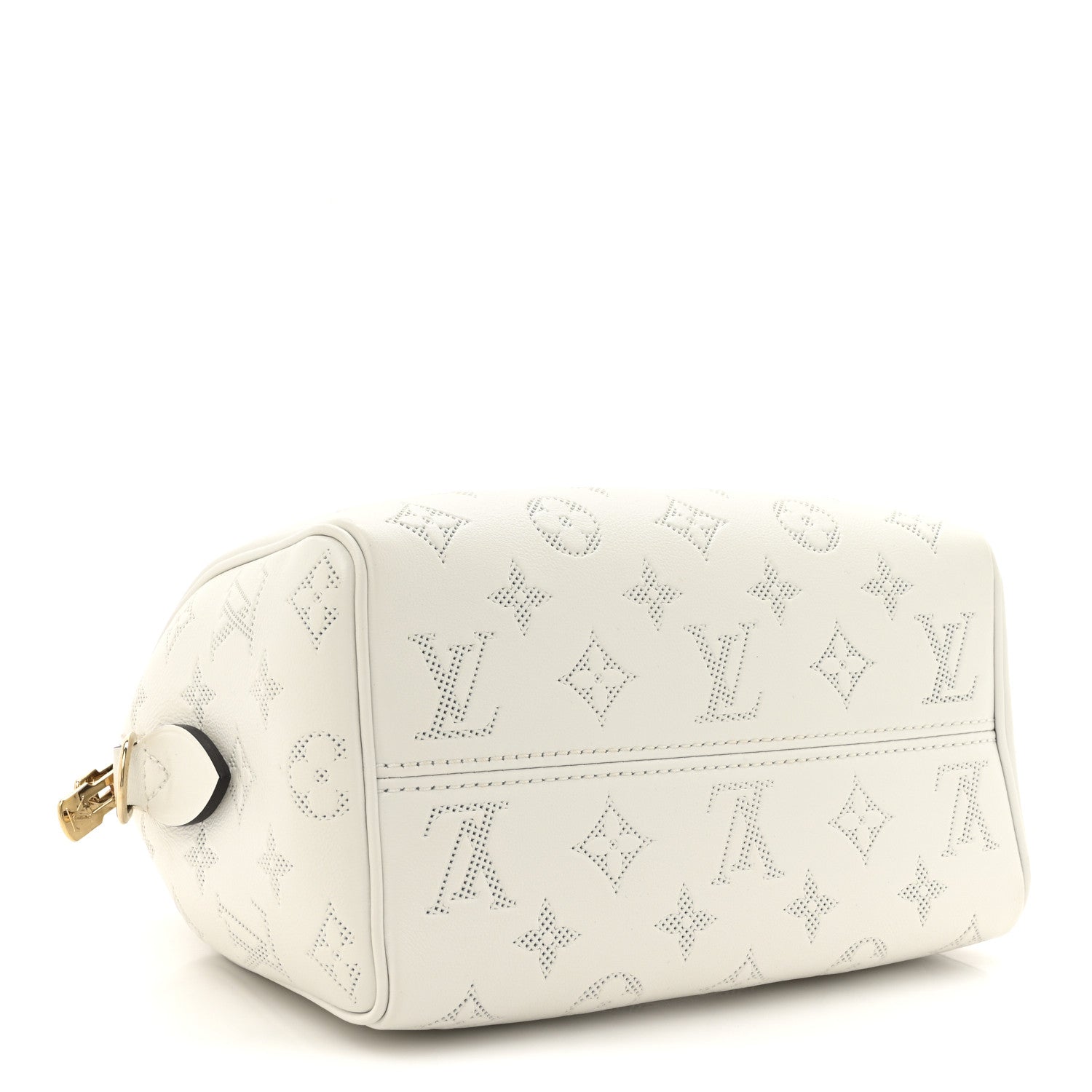 Louis Vuitton Monogram Embossed Calfskin Speedy Bandouliere 20 White Blanc 4 of 9