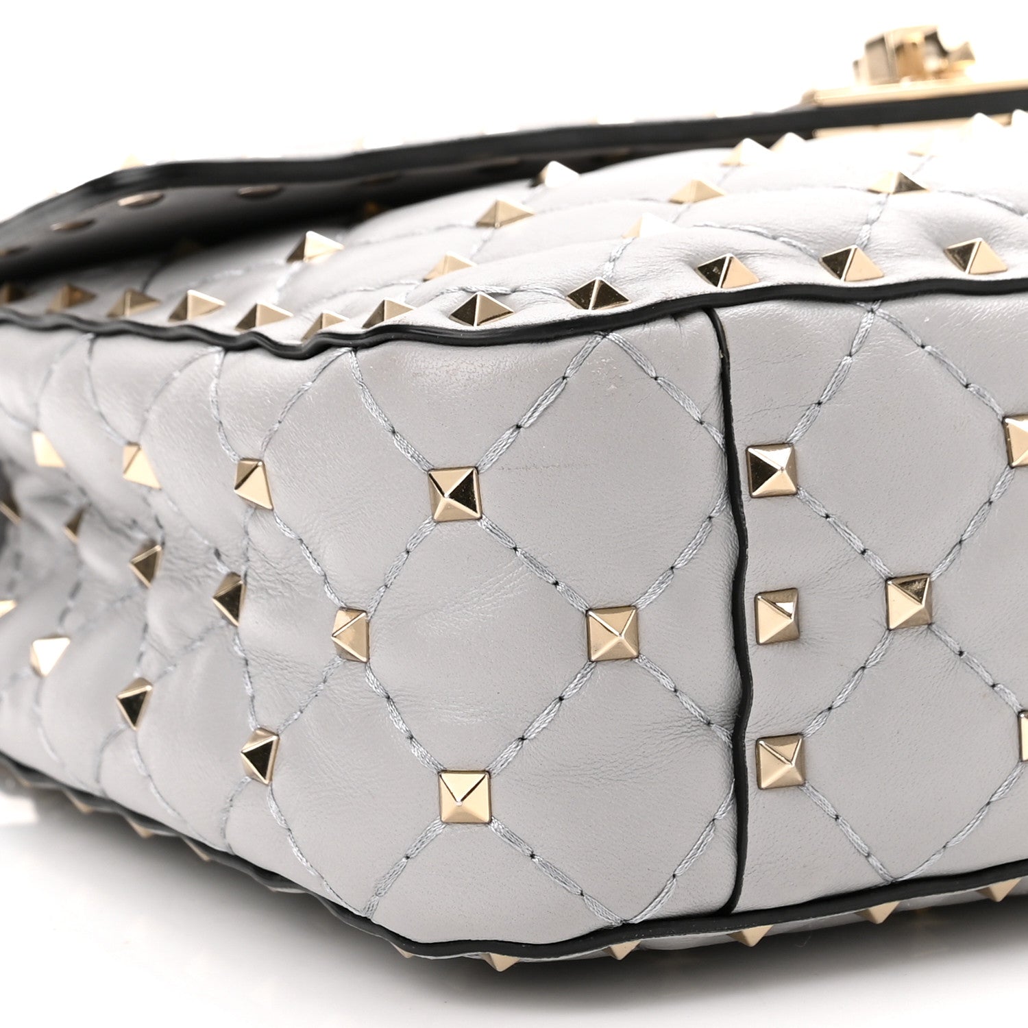 Valentino Garavani Nappa Medium Rockstud Spike Shoulder Bag Pastel Grey 8 of 9