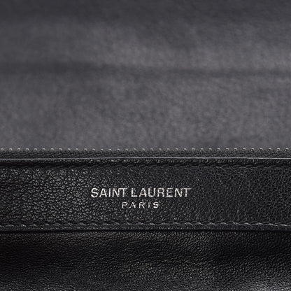 Saint Laurent Sheepskin Matelasse Chevron Monogram Large College Satchel Black 6 of 12