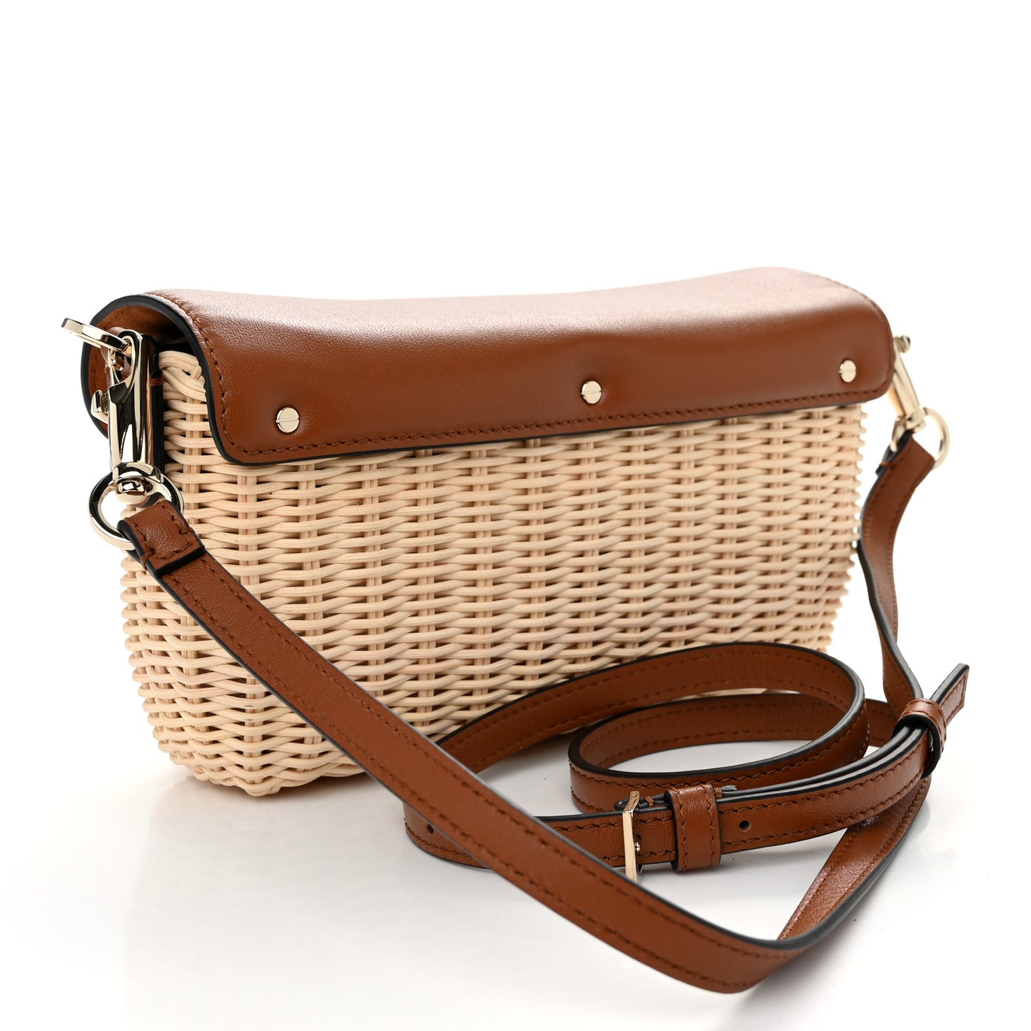 Wicker Calfskin Vlogo Small Loco Shoulder Bag Natural