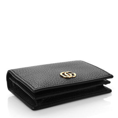 Gucci Pebbled Calfskin GG Marmont Card Case Black 4 of 7