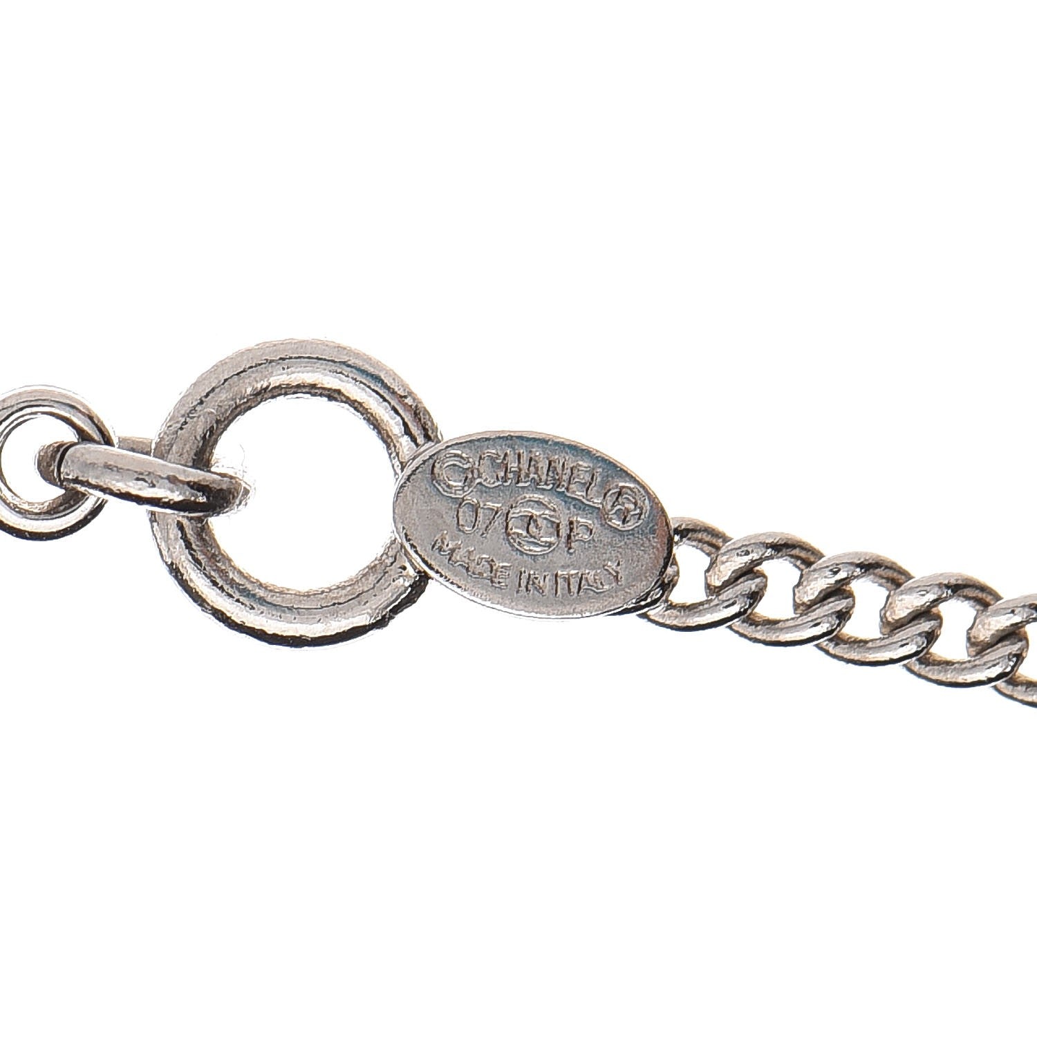 Chanel Swarovski Crystal Station Camellia CC Necklace Silver 6 of 6