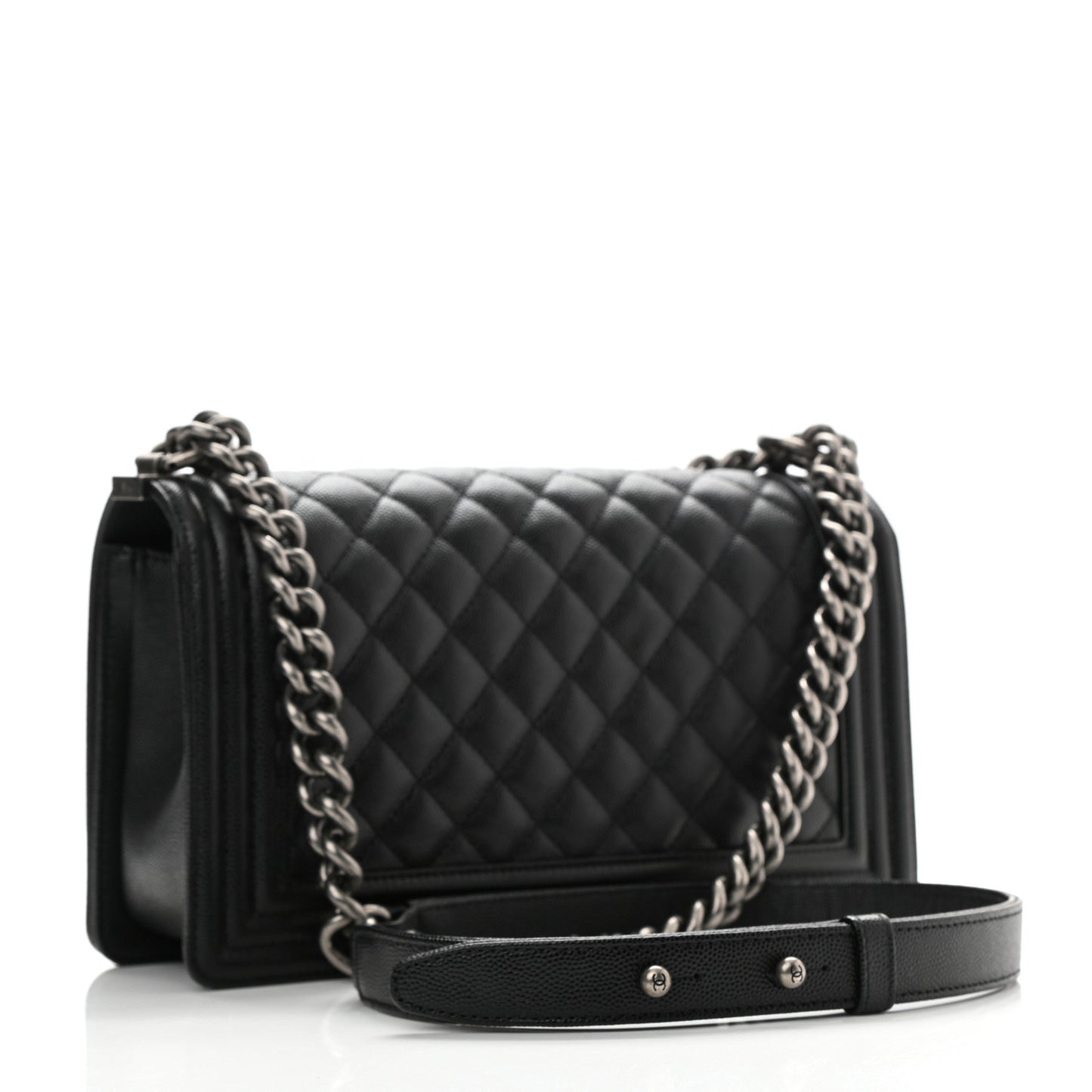Caviar Quilted Medium Boy Flap Black