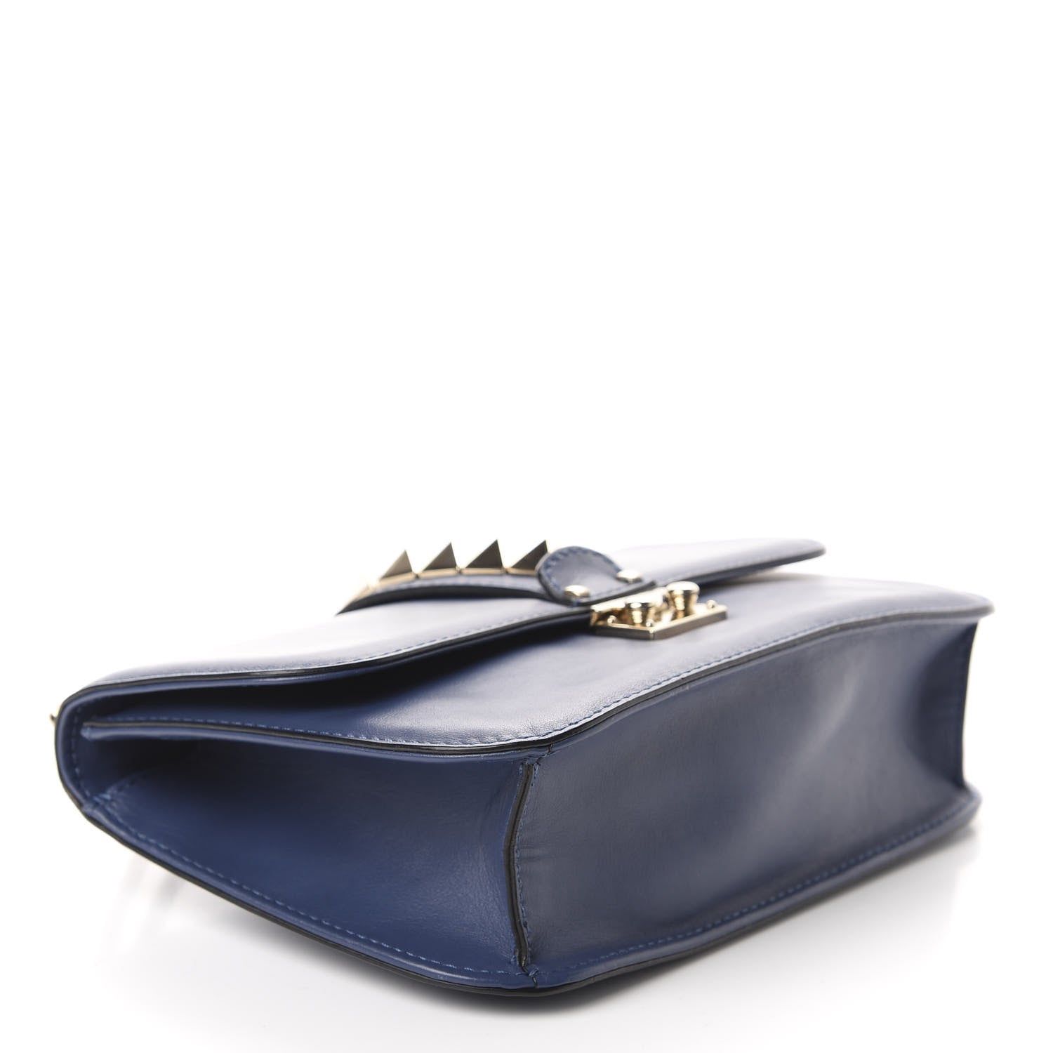 Valentino Garavani Vitello Medium Glam Lock Rockstud Flap Indigo 4 of 11