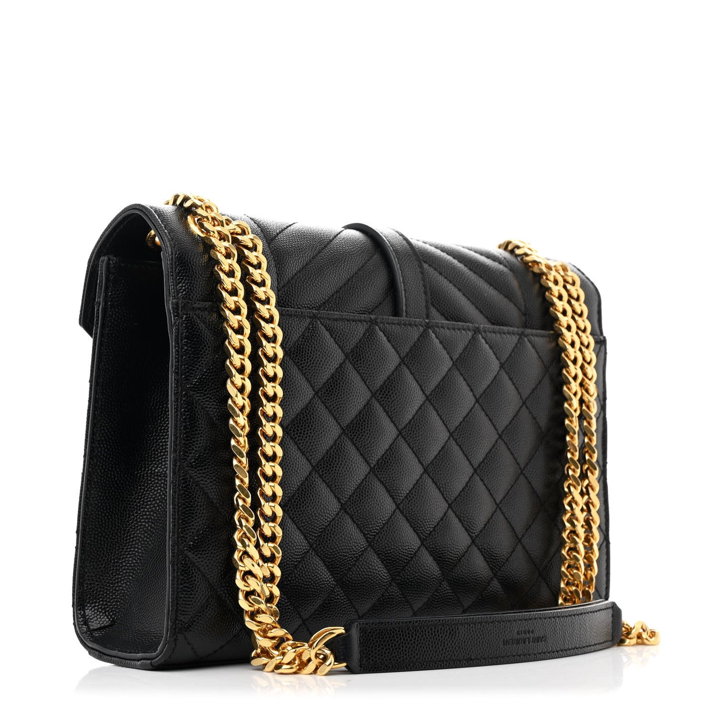 Grain De Poudre Textured Mixed Matelasse Triquilt Medium Monogram Satchel Black