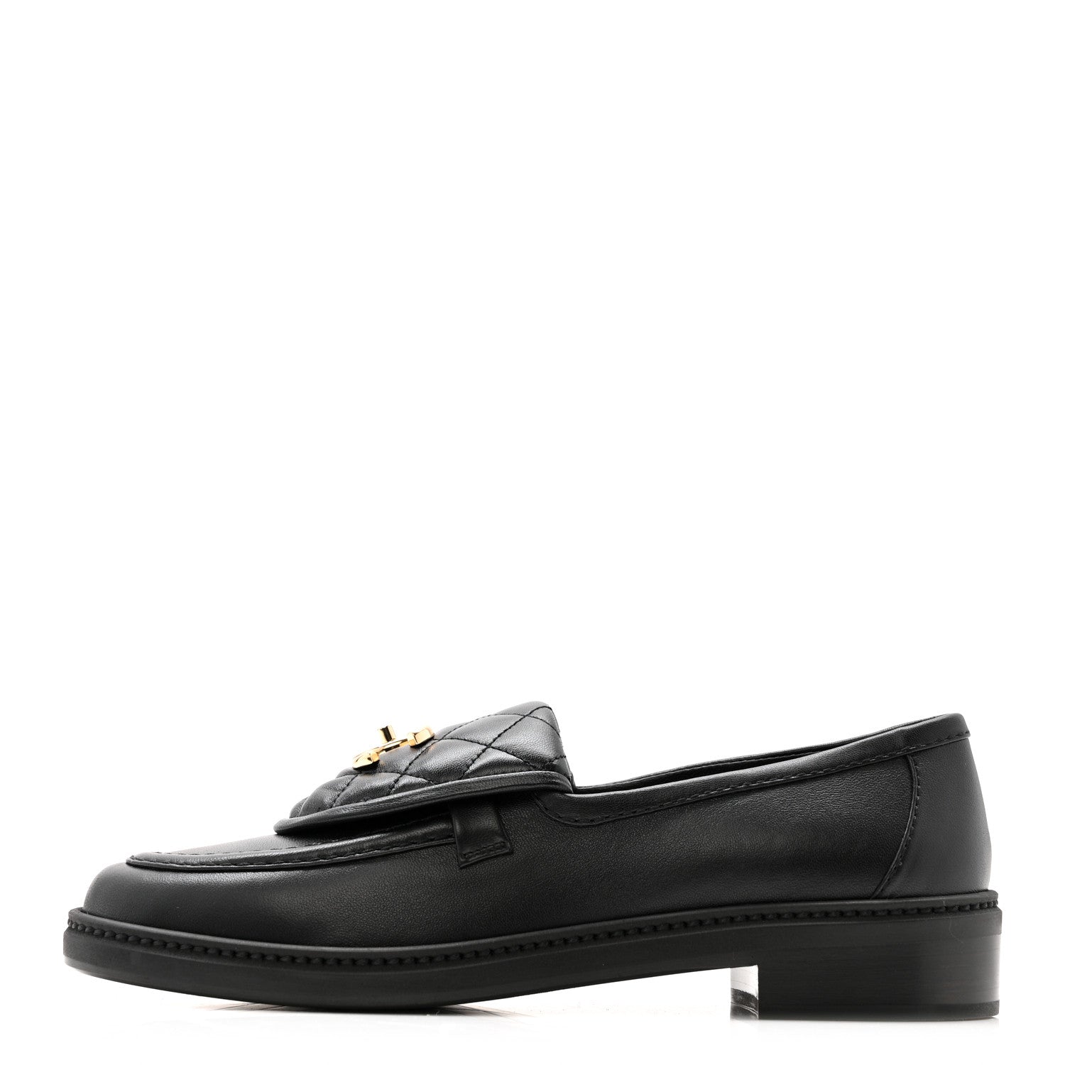Chanel Lambskin Quilted CC Turnlock Loafers 38 Black 2 of 10