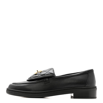 Chanel Lambskin Quilted CC Turnlock Loafers 38 Black 2 of 10