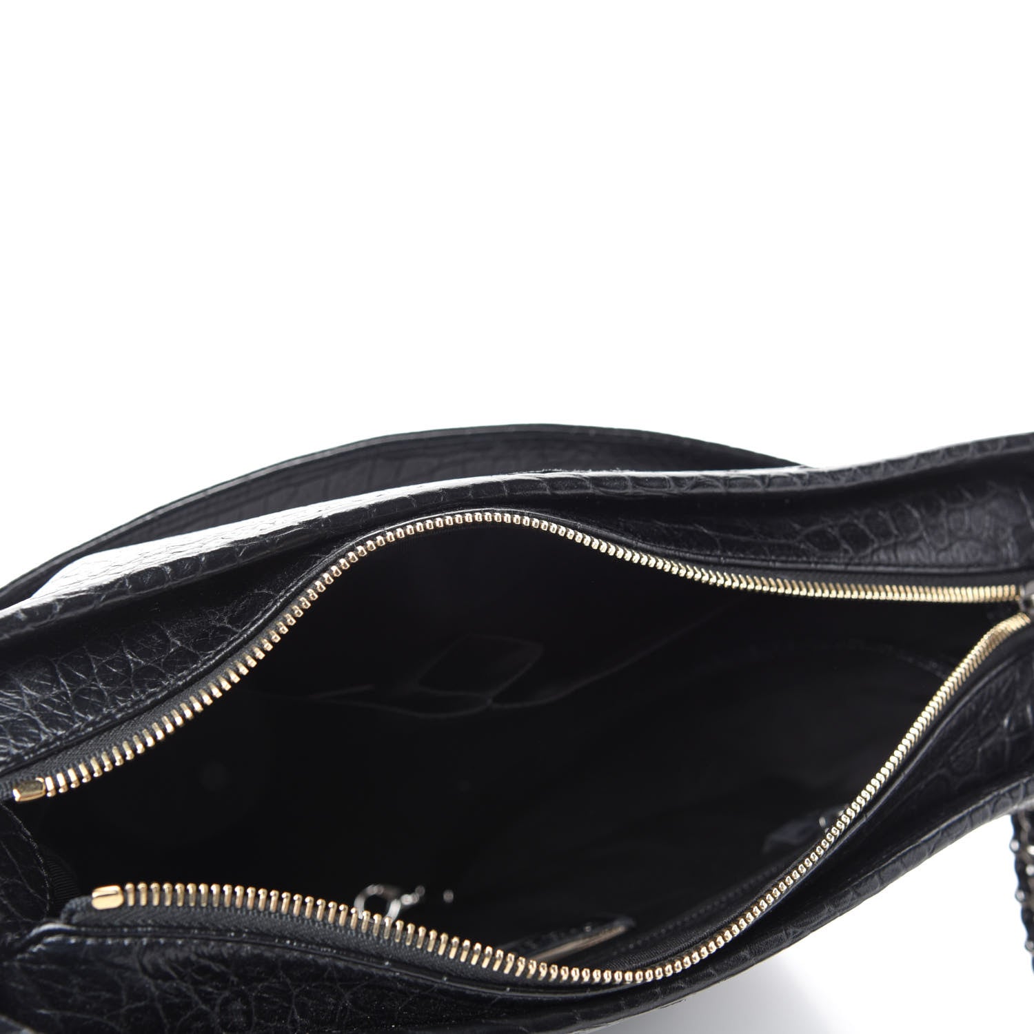 Chanel Crocodile Embossed Calfskin Medium Gabrielle Cocodile Hobo Black 6 of 12