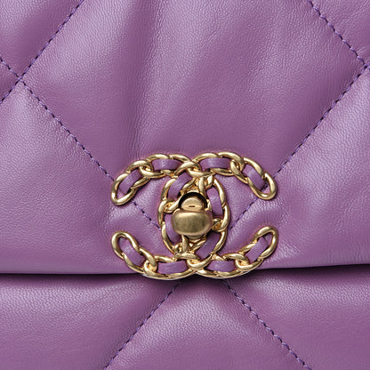 Chanel Goatskin Quilted Medium 19 Flap Violet Purple 7 of 10