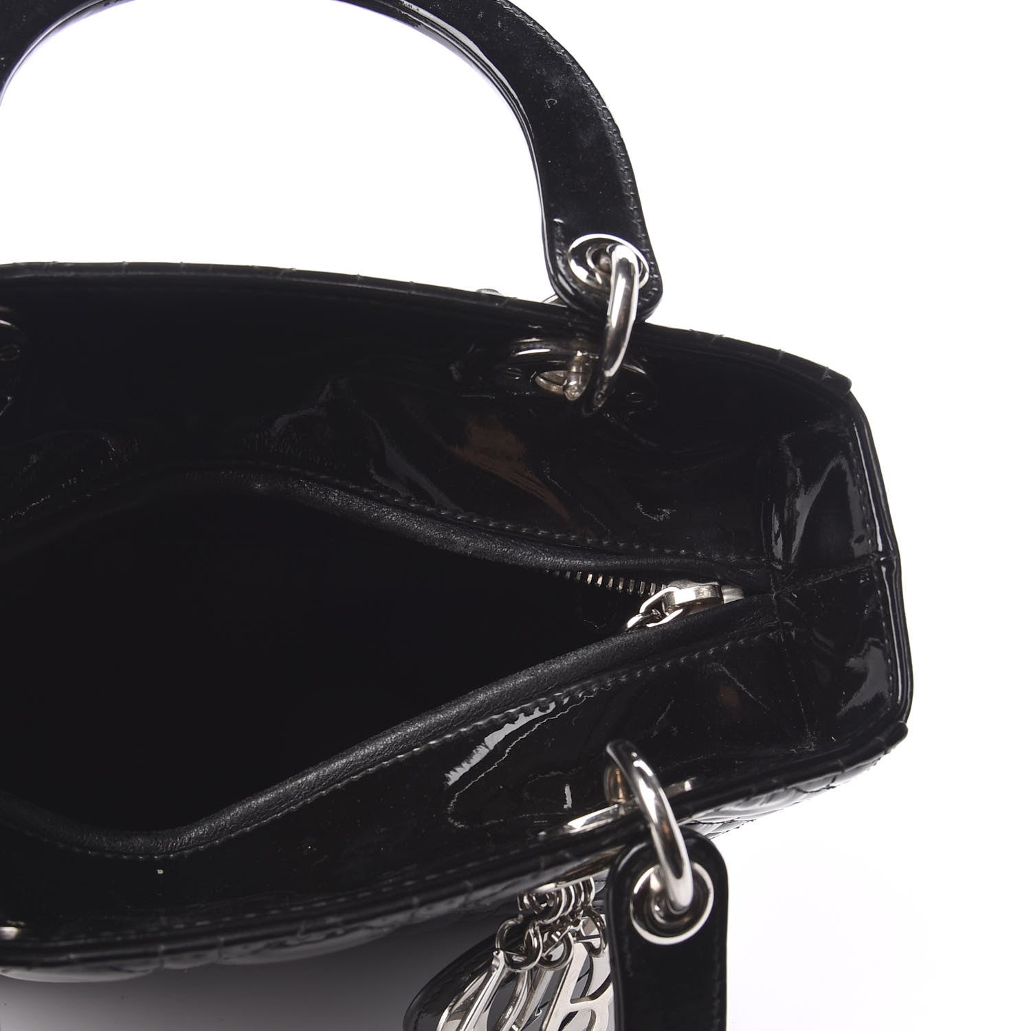 Christian Dior Patent Cannage Medium Lady Dior Black 7 of 8