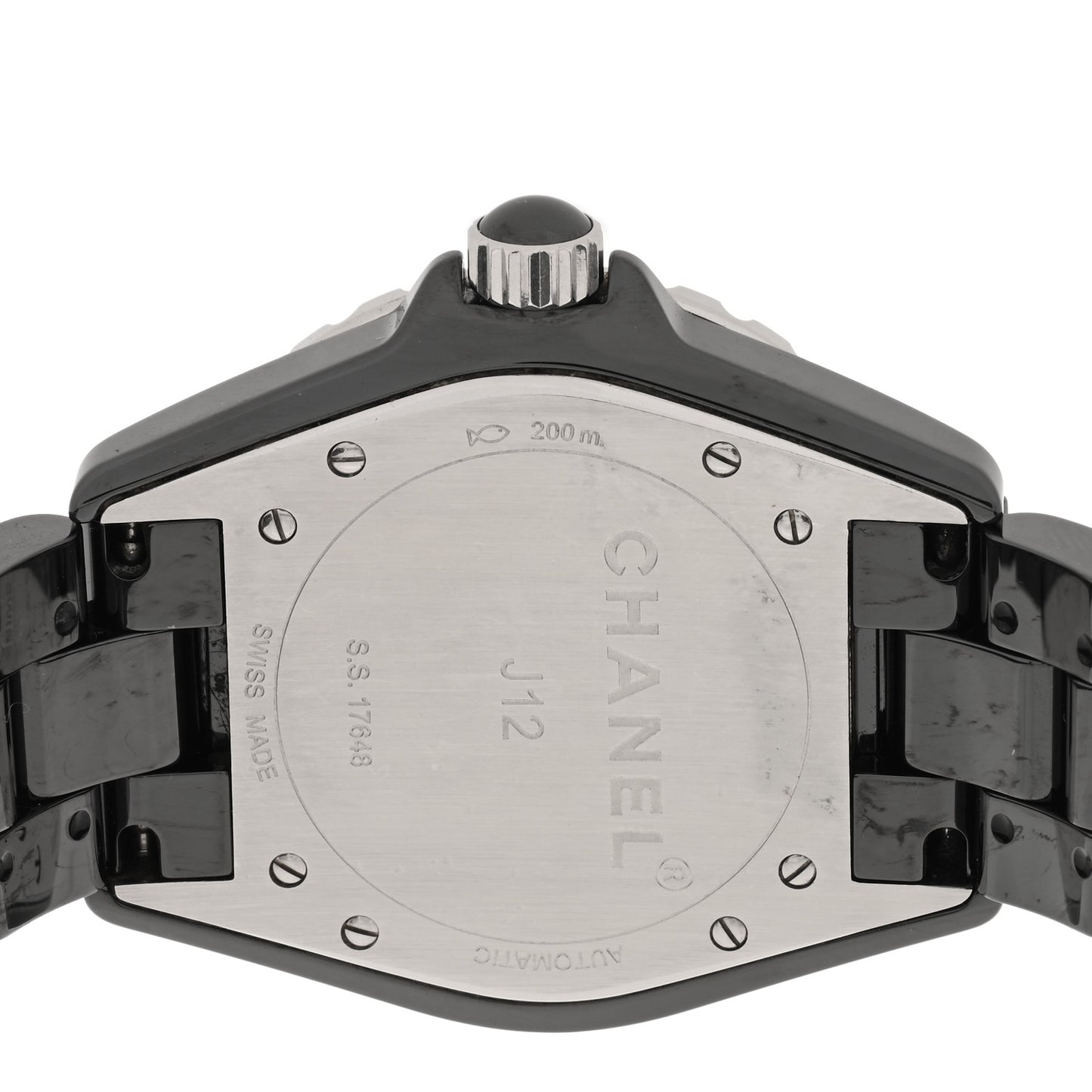 Stainless Steel Ceramic Diamond 38mm J12 Automatic Watch Black