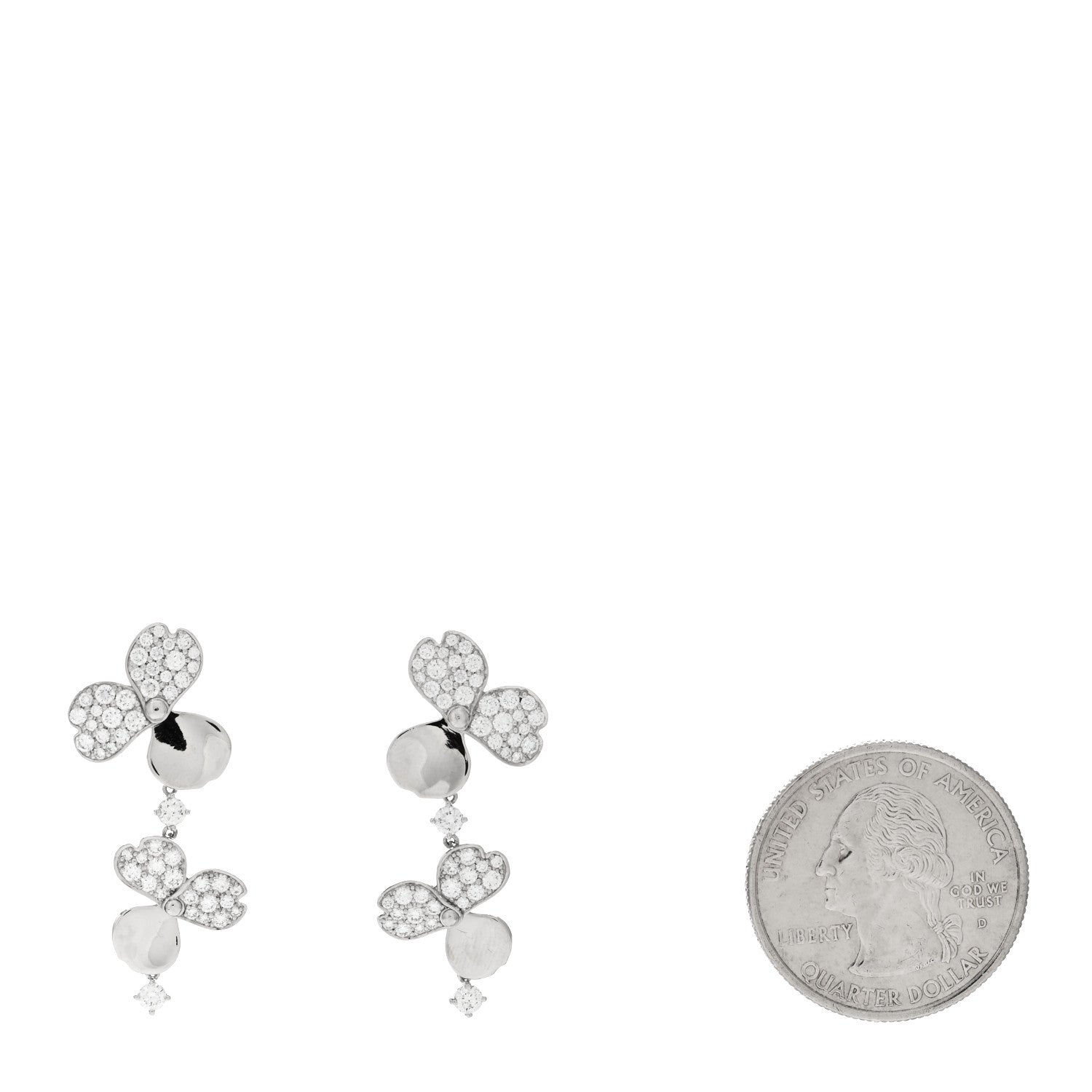 Tiffany Platinum Diamond Paper Flowers Cluster Drop Earrings 2 of 5