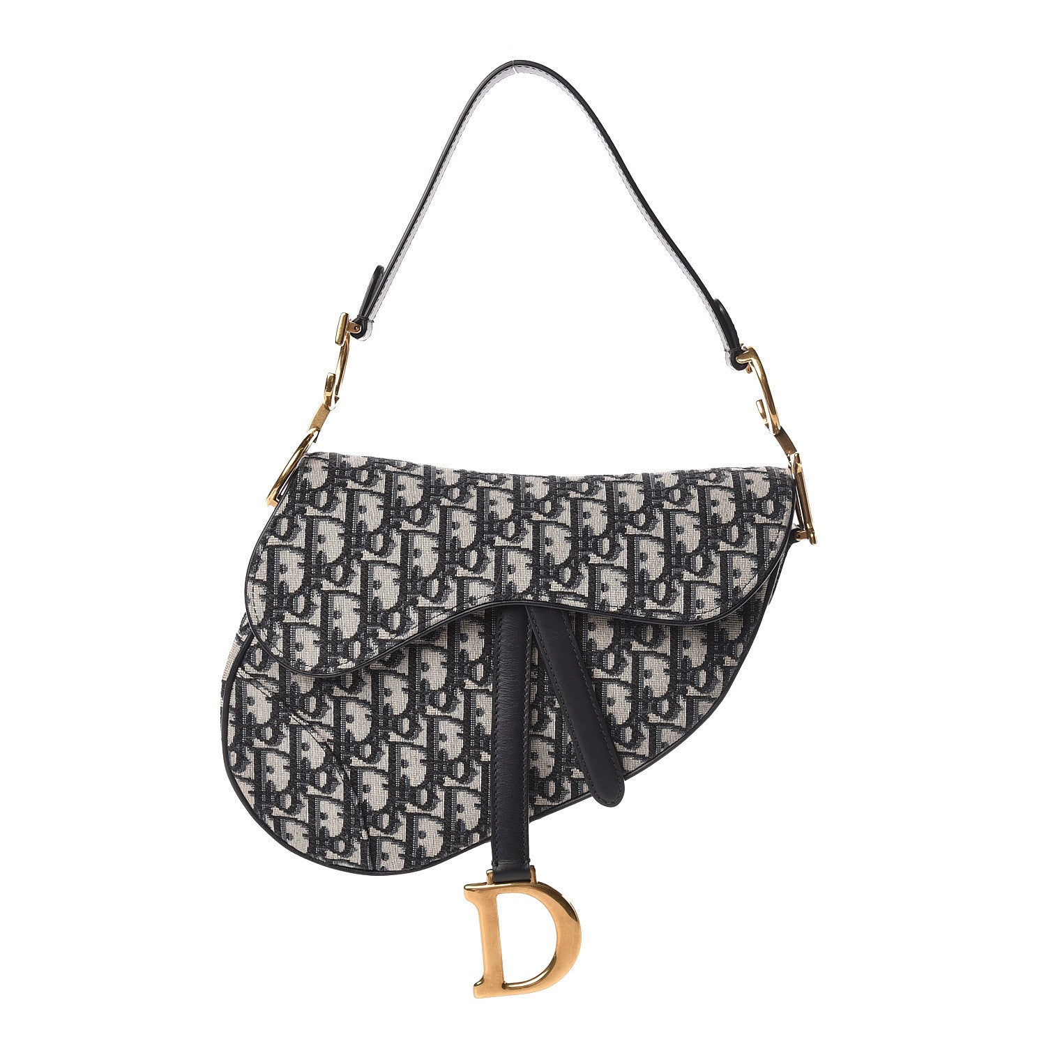 Christian Dior Oblique Saddle Bag Blue 1 of 9