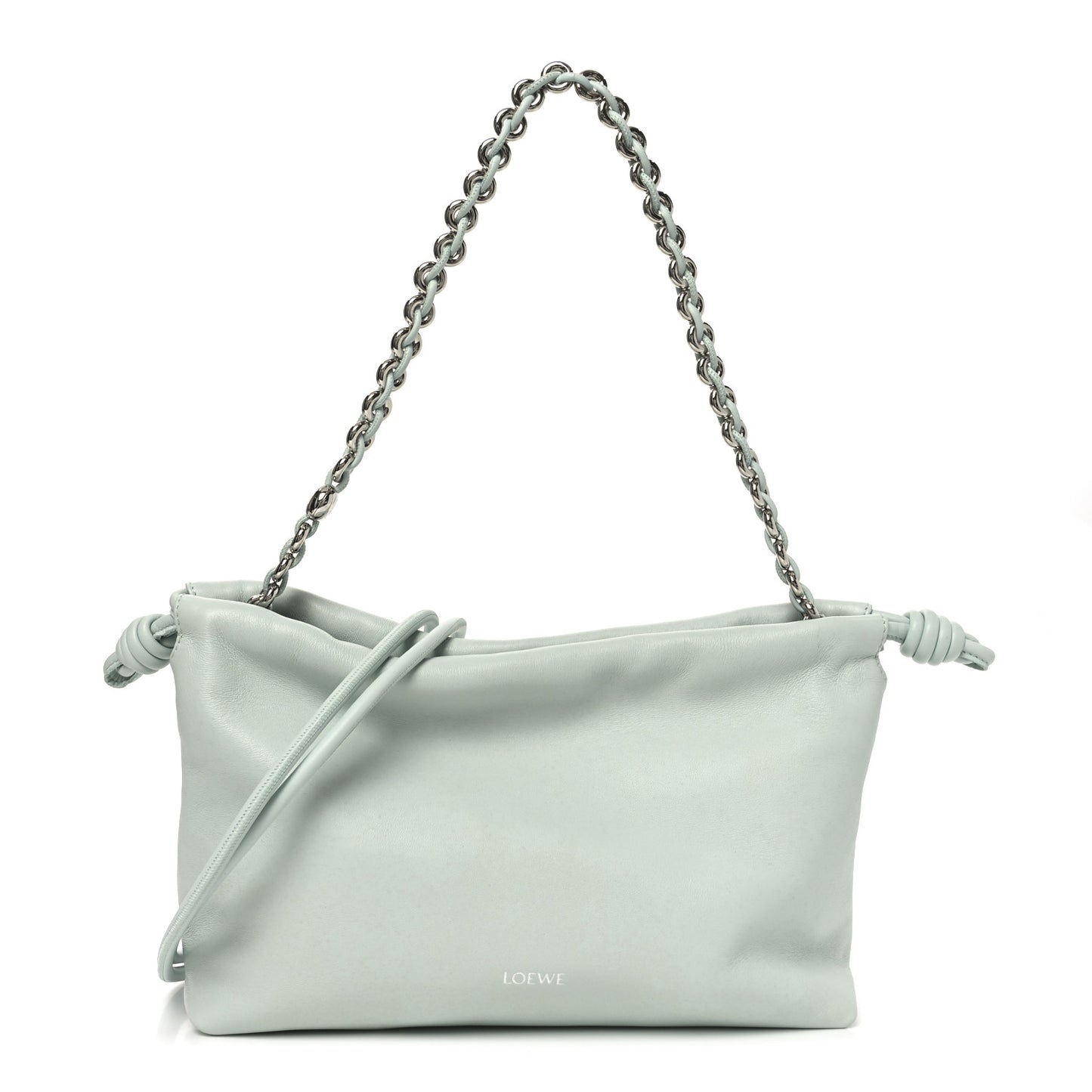 Mellow Nappa Medium Donut Chain Flamenco Knot Clutch Frozen