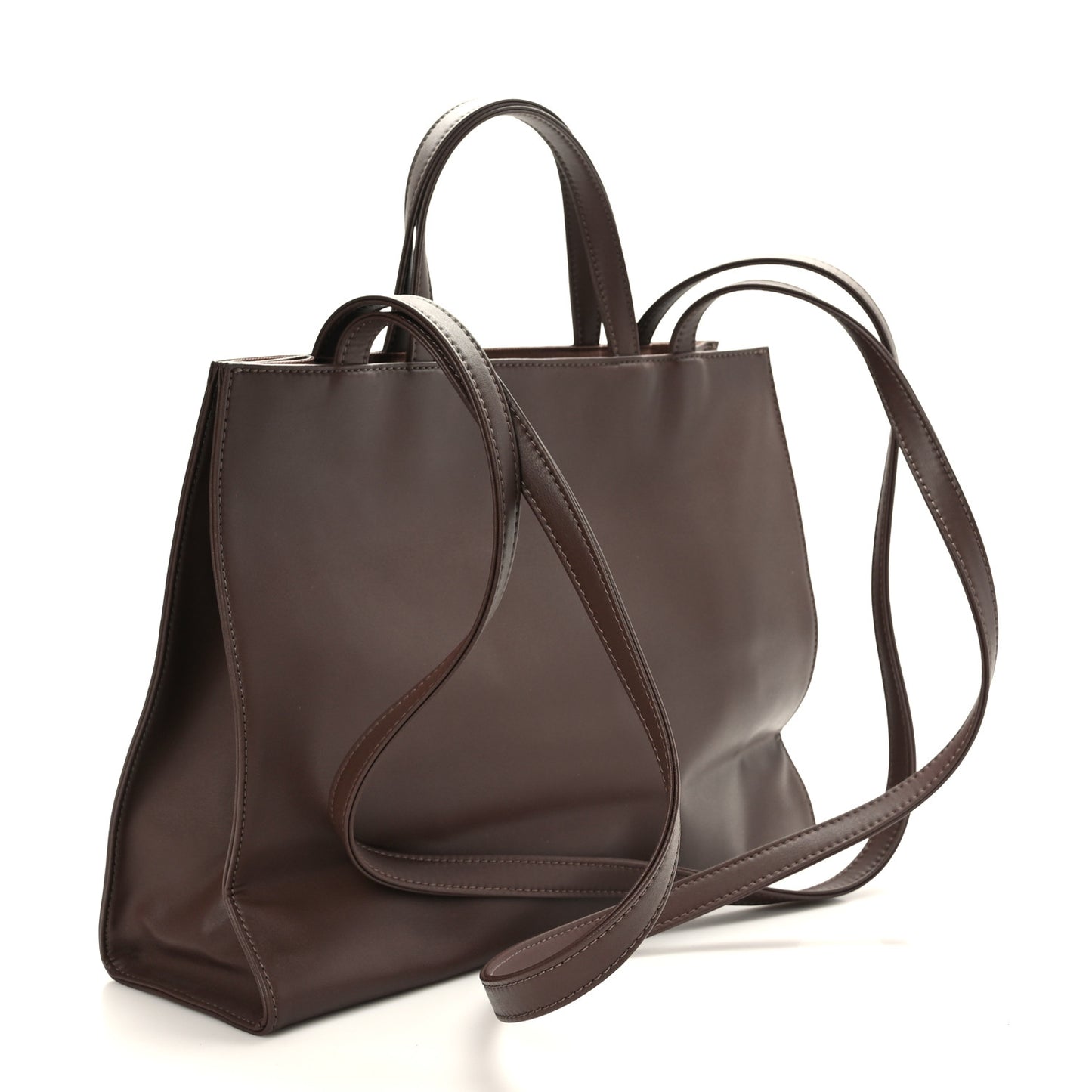 Vegan Leather Medium Shopping Bag Chocolate