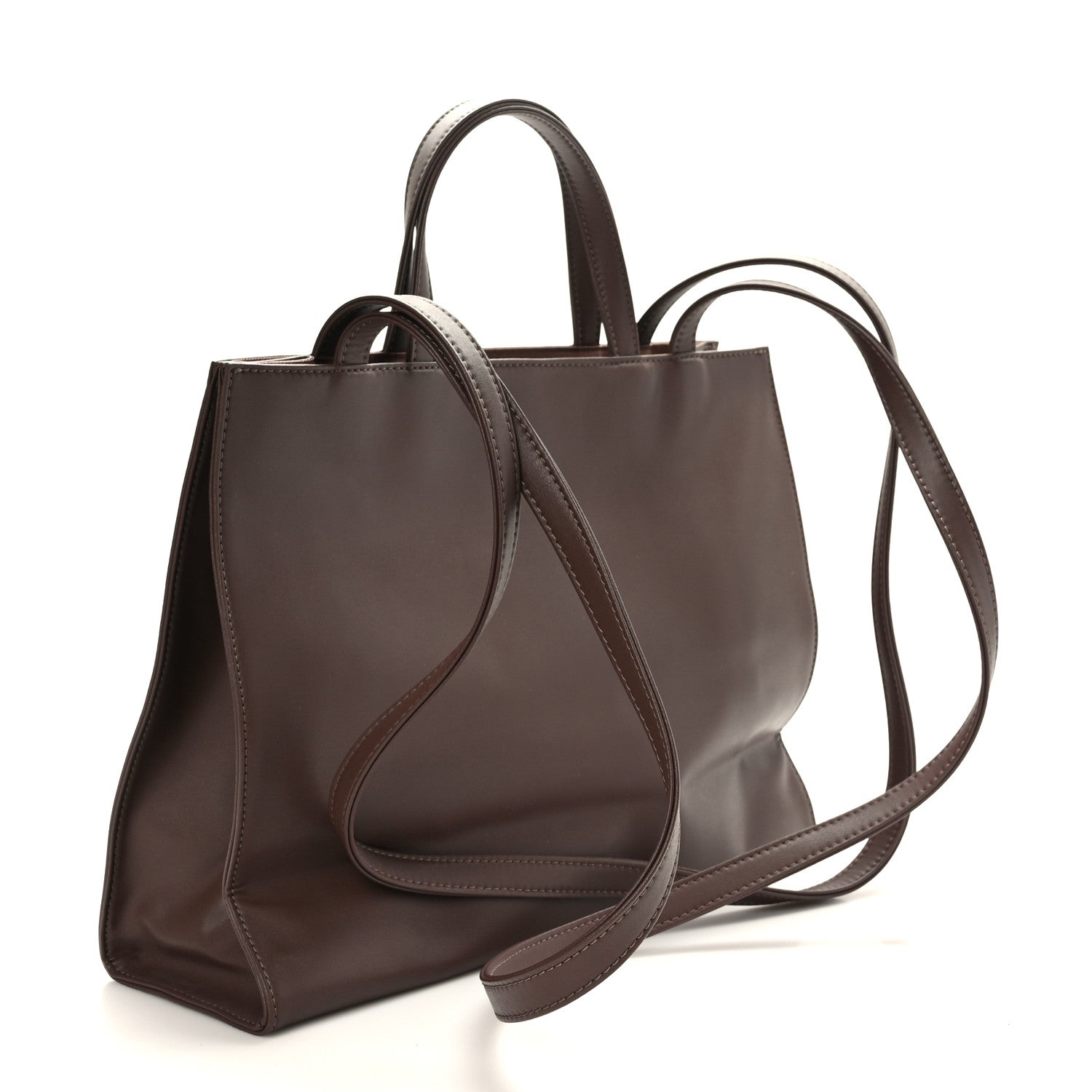 Telfar Vegan Leather Medium Shopping Bag Chocolate 3 of 8