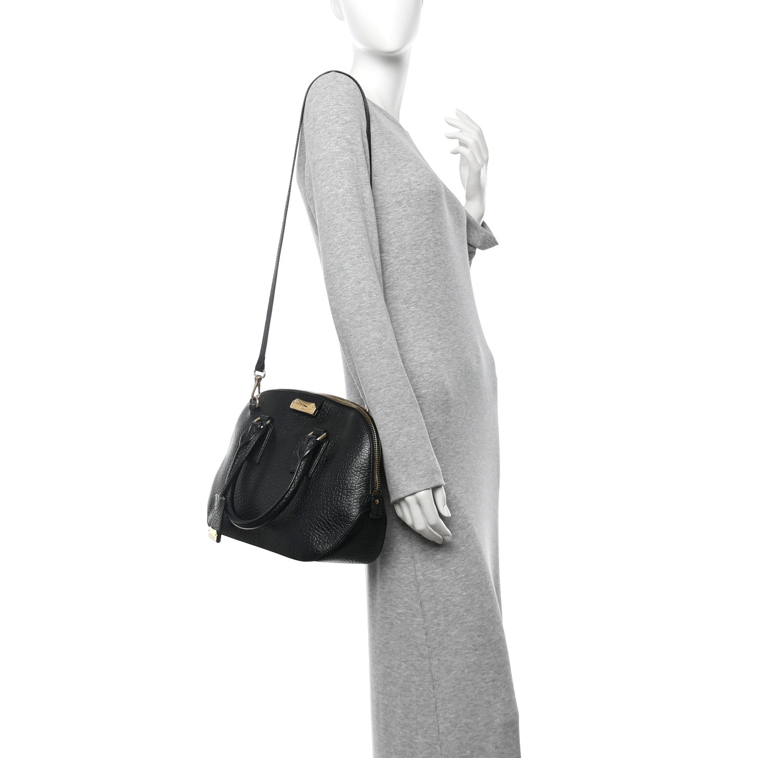 Burberry Heritage Grain Small Orchard Bowling Bag Black 2 of 11