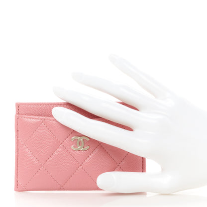 Chanel Caviar Quilted Card Holder Dark Pink 2 of 10