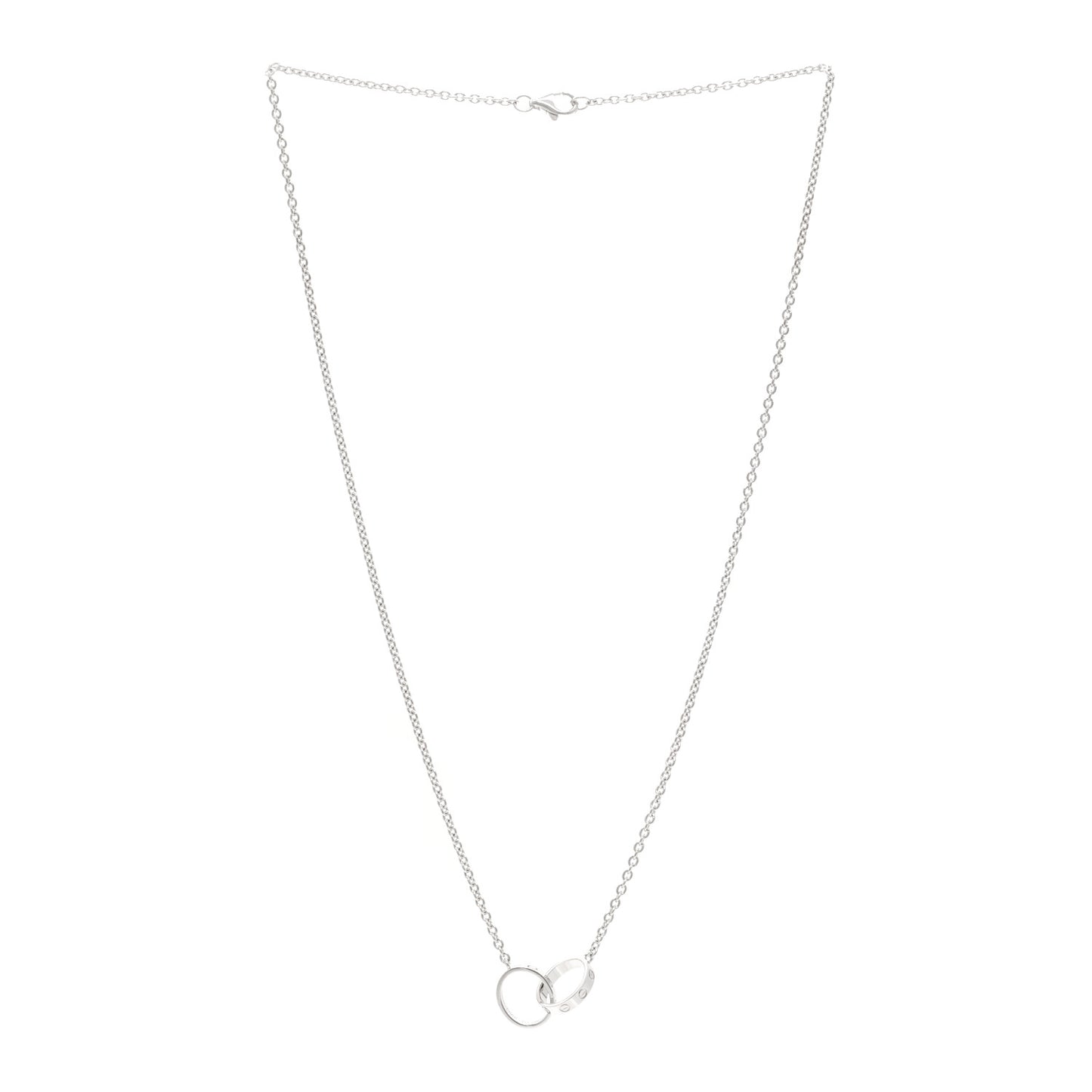 18K White Gold Interlocking LOVE Necklace