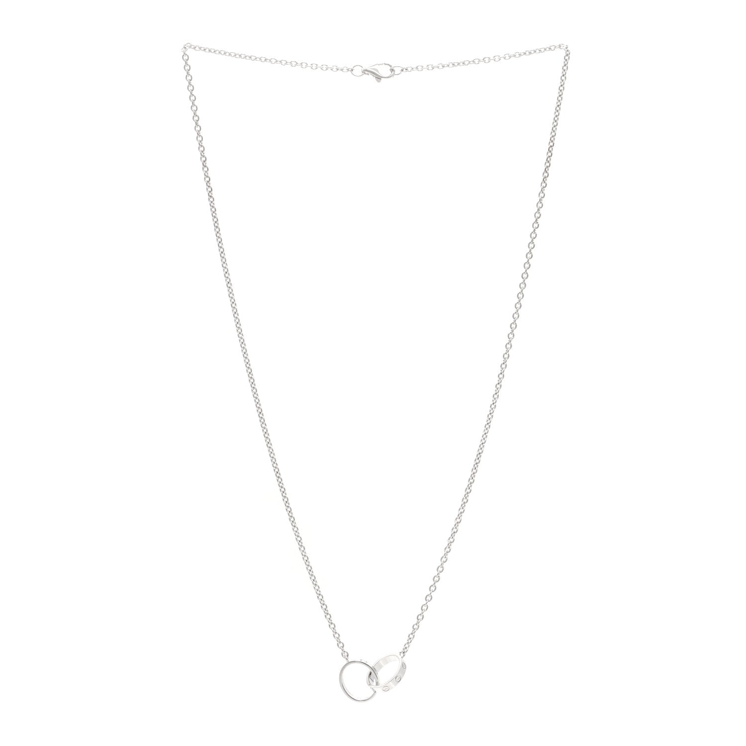 Cartier 18K White Gold Interlocking LOVE Necklace 3 of 5