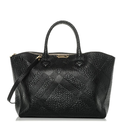 Burberry Heritage Grain Check Embossed Medium Dewsbury Tote Black 1 of 7