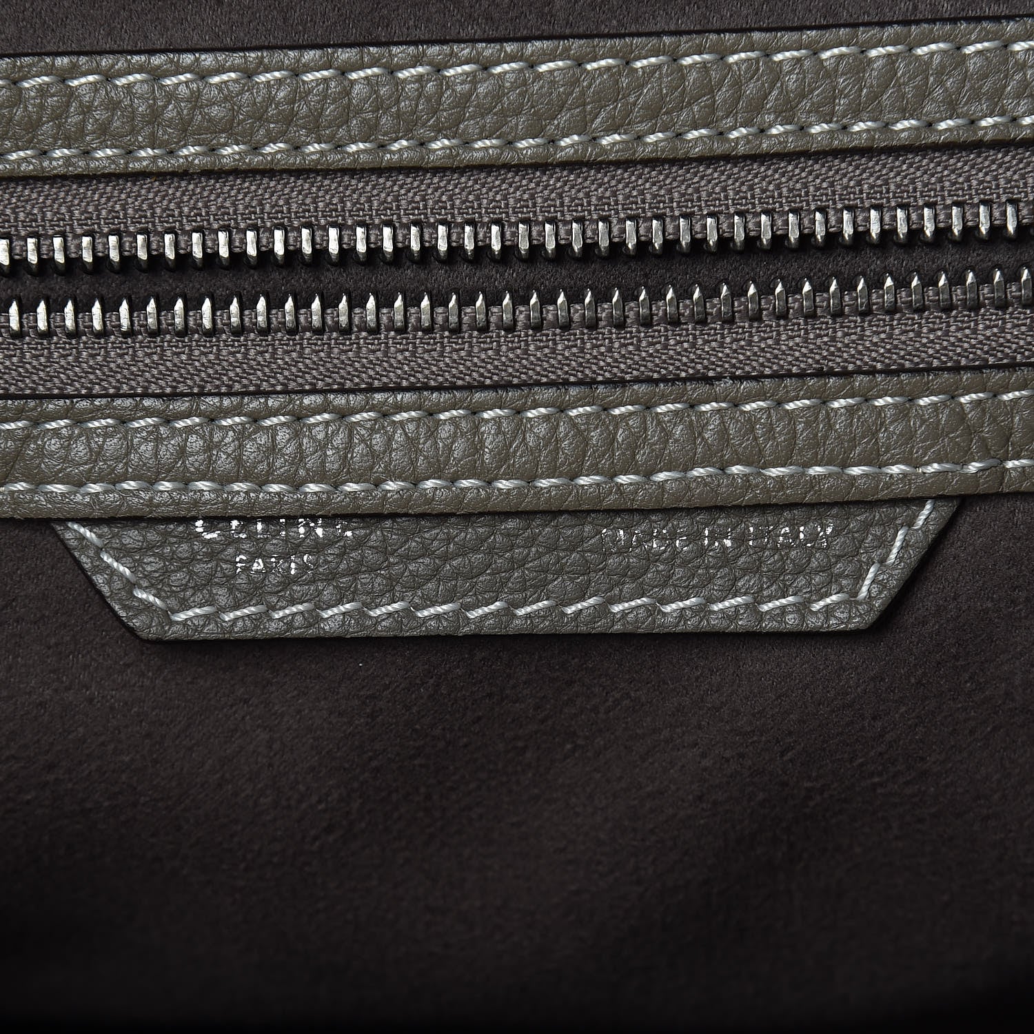 Celine Drummed Calfskin Mini Luggage Souris 7 of 17