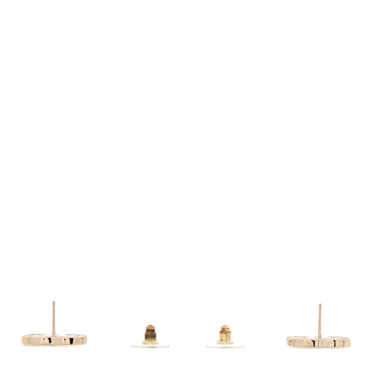 Chanel Metal Enamel CC Earrings Black Gold 3 of 5
