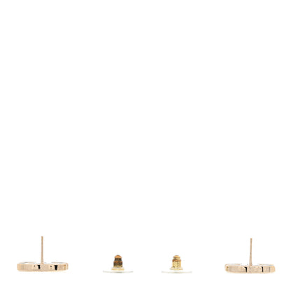 Chanel Metal Enamel CC Earrings Black Gold 3 of 5