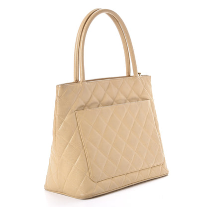 Chanel Caviar Quilted Medallion Tote Beige 3 of 15