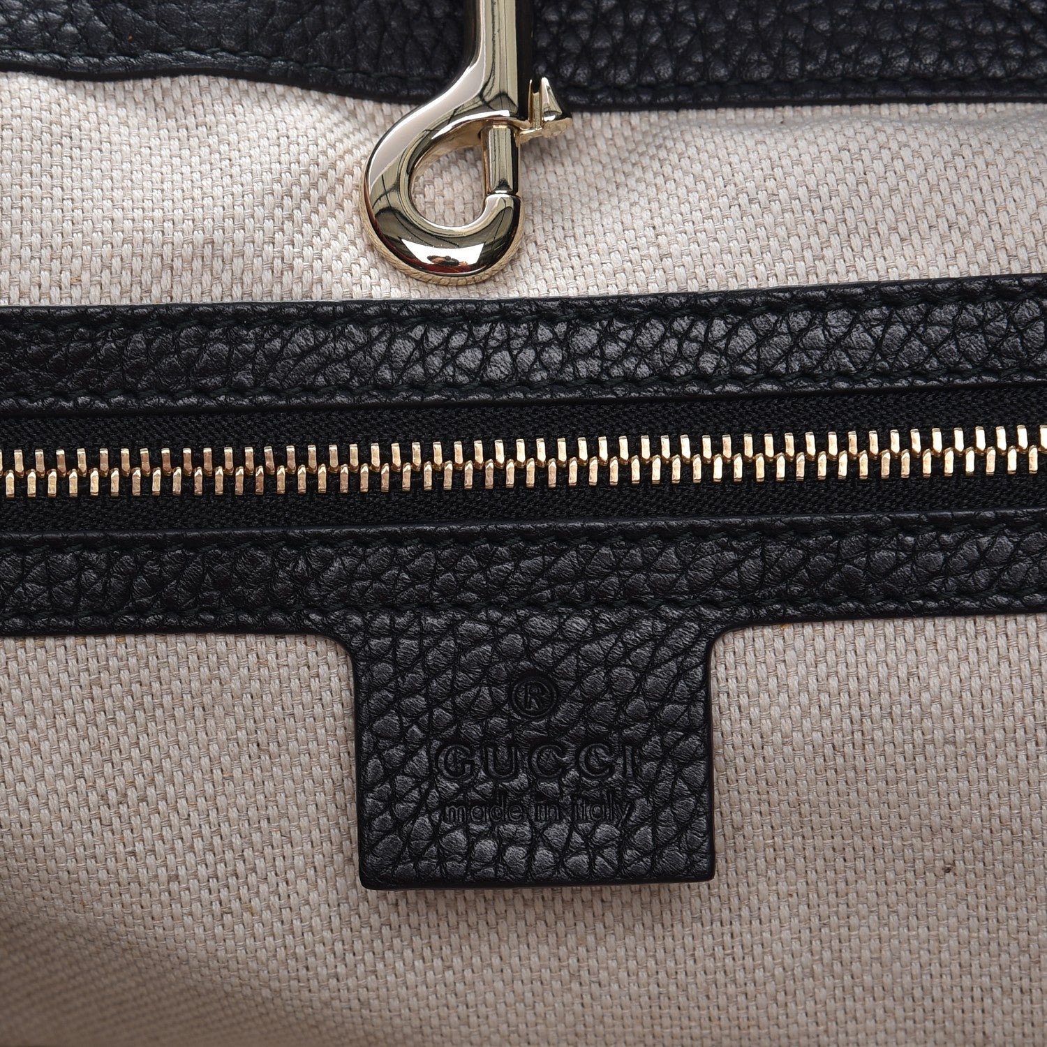 Gucci Pebbled Calfskin Medium Soho Chain Shoulder Bag Black 6 of 7