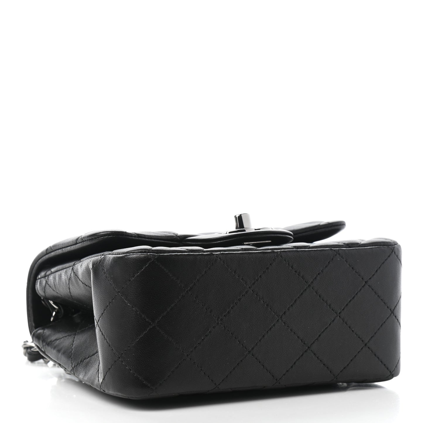 Lambskin Quilted Mini Square Flap Black