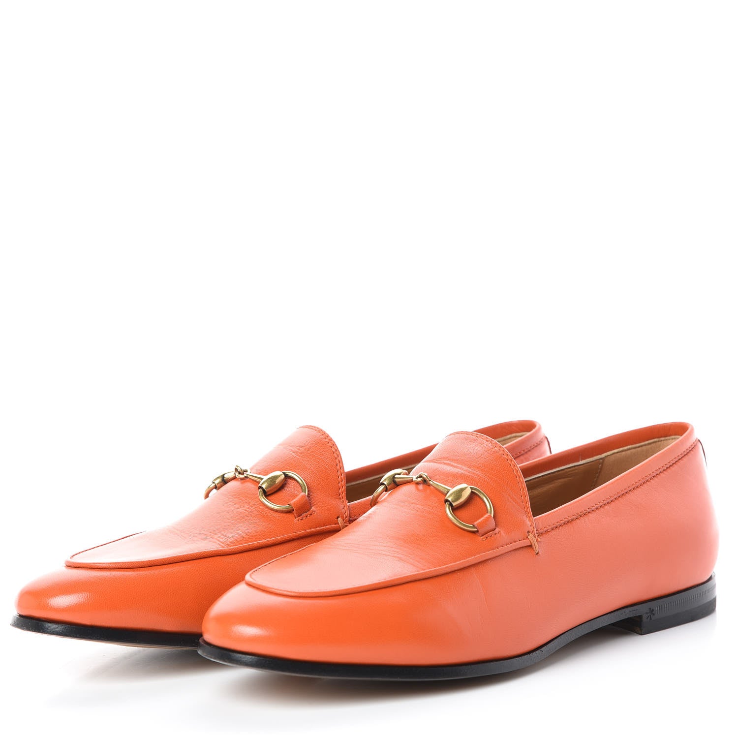 Gucci Malaga Kid Womens Jordaan Loafers 36.5 Deep Orange 3 of 8