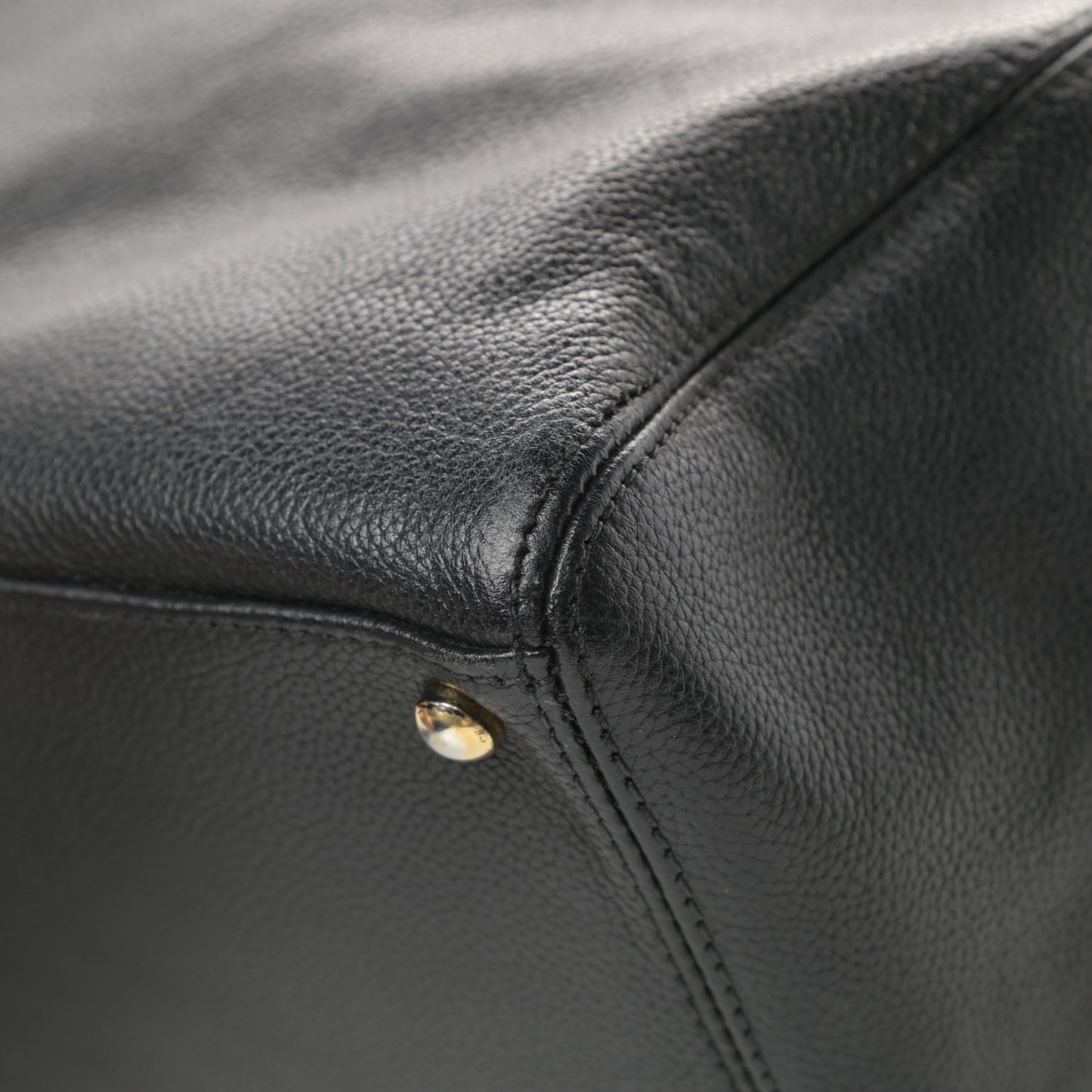 Calfskin Cerf Executive Shopper Tote Black