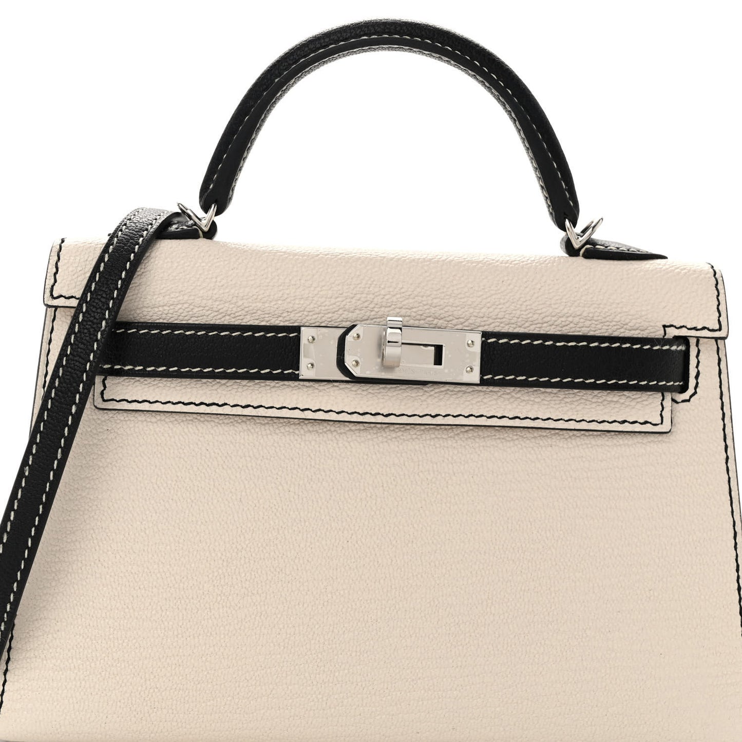 Chevre Mysore Horseshoe Mini Kelly Sellier 20 Nata Black
