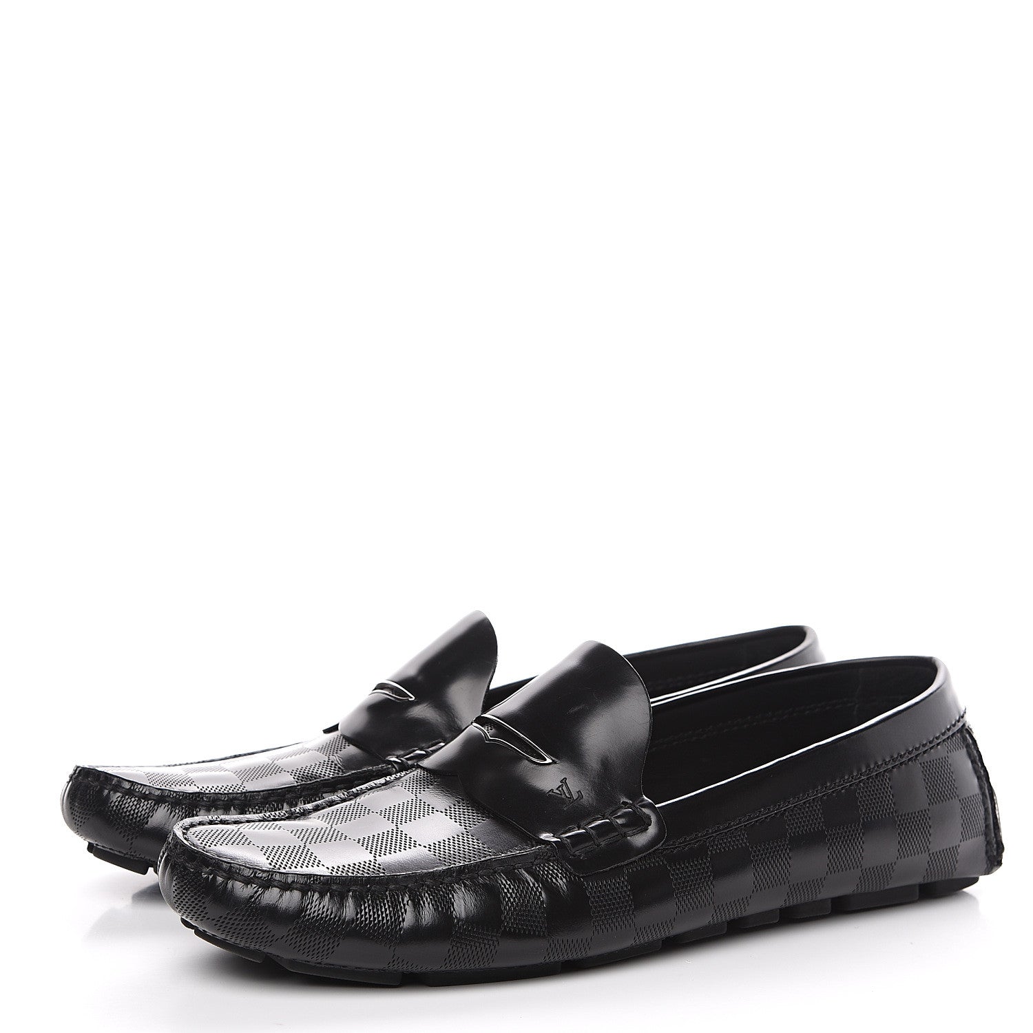 Louis Vuitton Damier Shade Car Loafer 9 Black 3 of 10