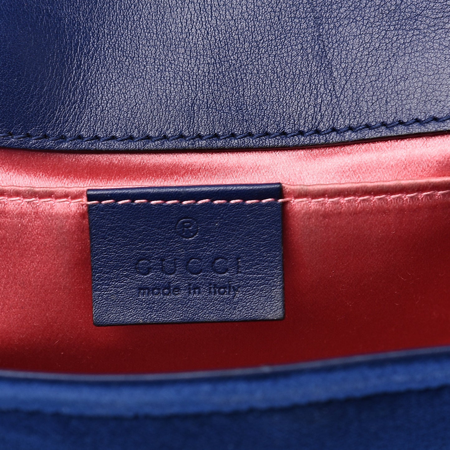 Velvet Matelasse Mini GG Marmont Shoulder Bag Cobalt Blue