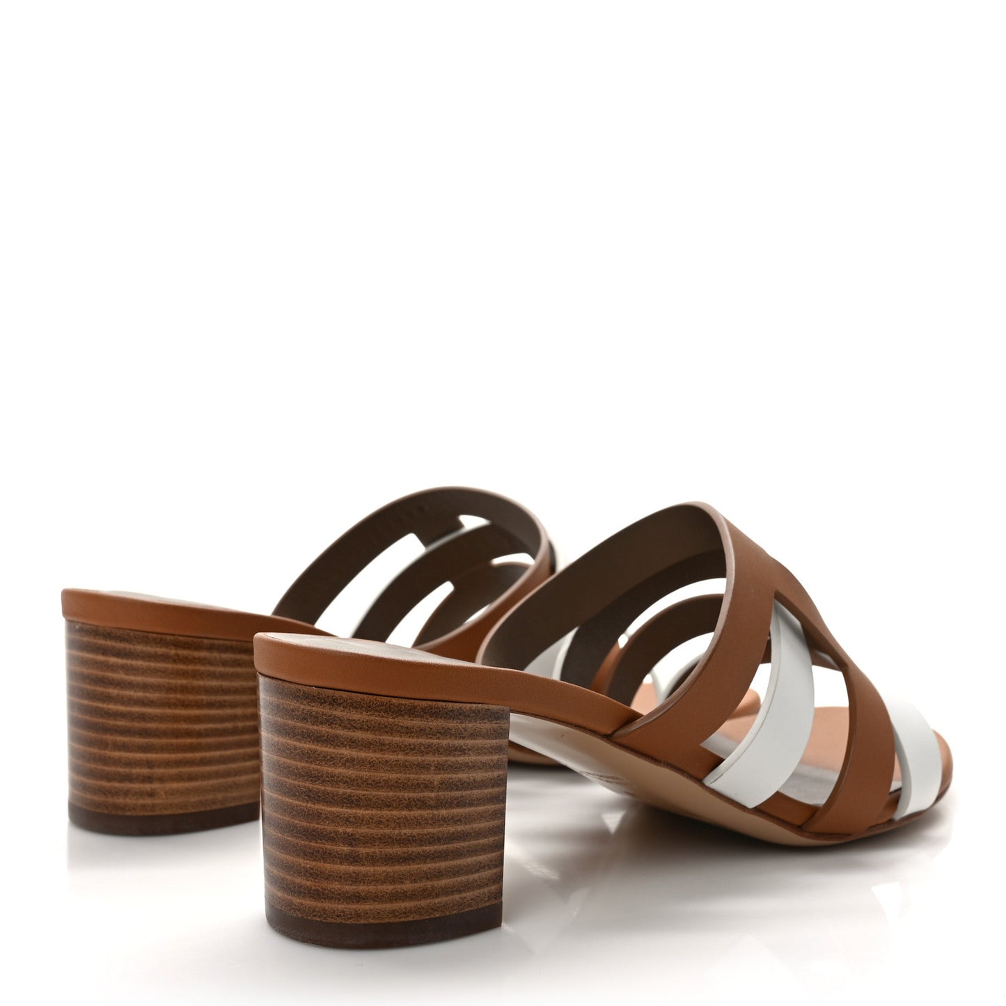 Calfskin Amica Sandals 38 White Naturel