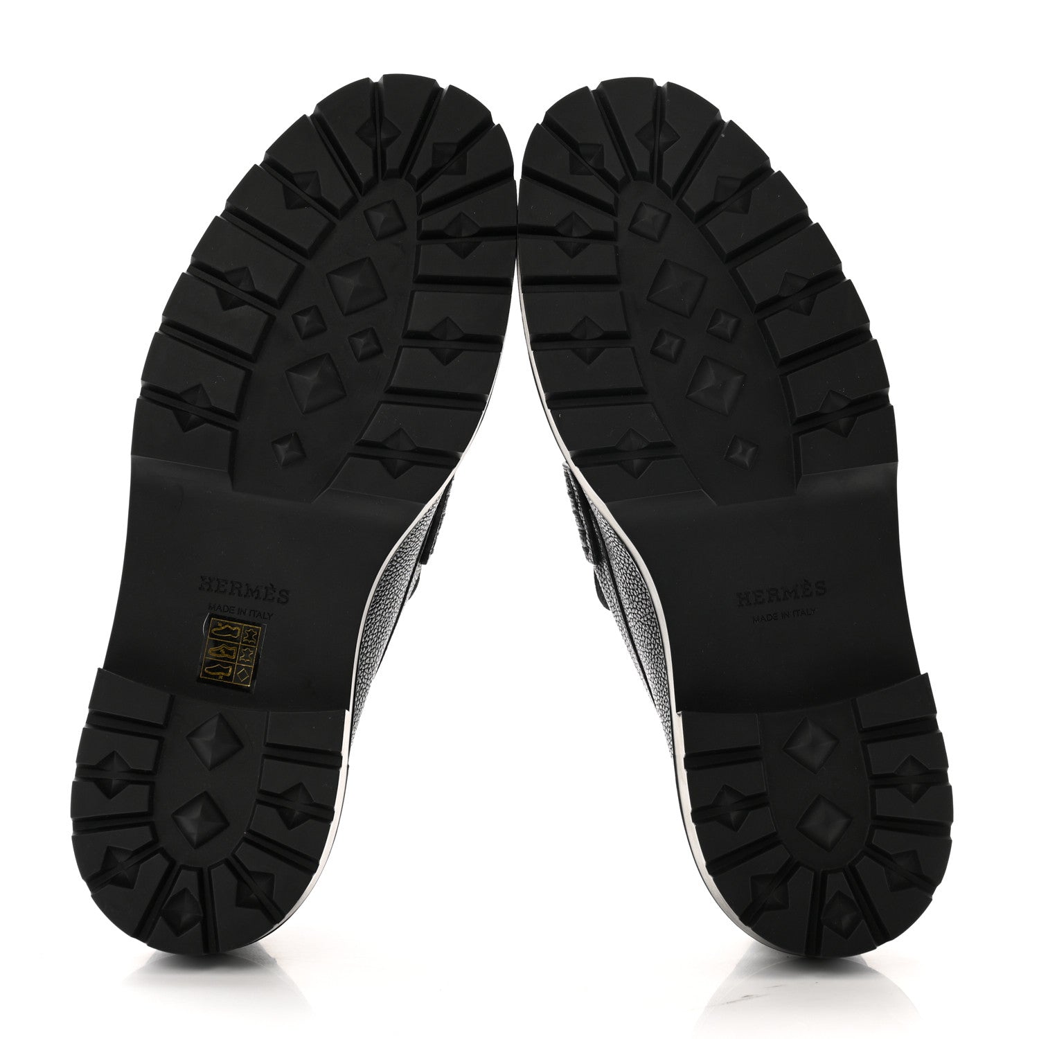Hermes Buffalo Mens Klement Loafers 44.5 Black 5 of 8