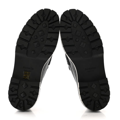 Hermes Buffalo Mens Klement Loafers 44.5 Black 5 of 8