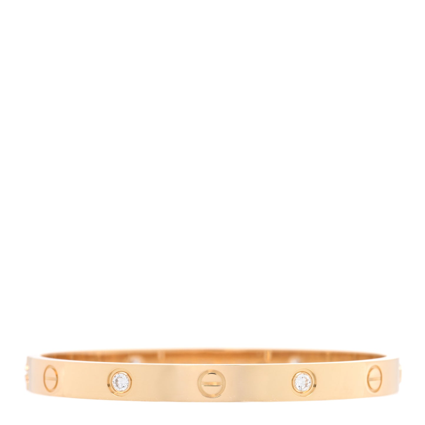 18K Yellow Gold 4 Diamond LOVE Bracelet 17