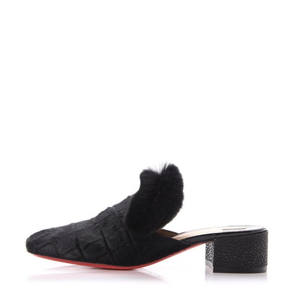 Christian Louboutin Pony Hair Boudiva Mules 36.5 Black 1 of 8