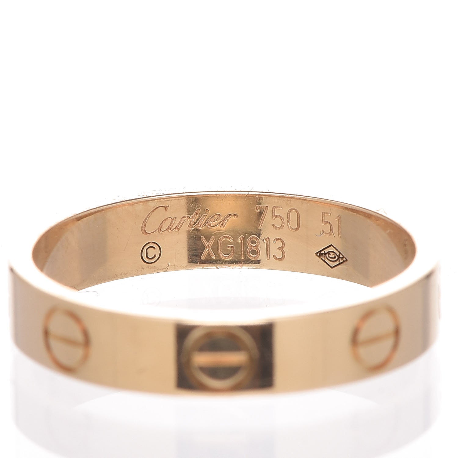 Cartier 18K Yellow Gold 3.5mm LOVE Wedding Band Ring 51 5.75 4 of 5