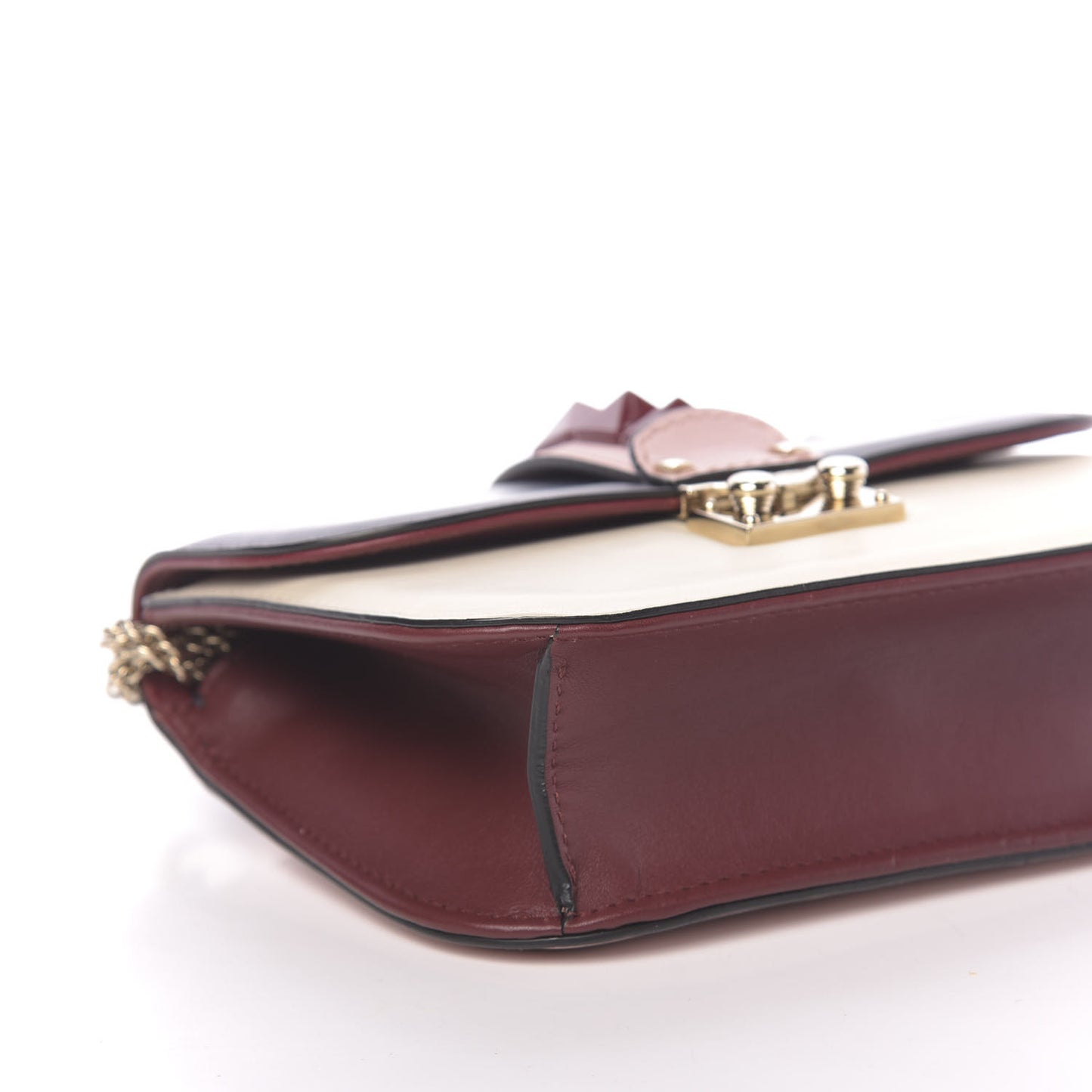 Vitello Small Glam Lock Rockstud Flap Light Ivory Water Rose Marine Rubin