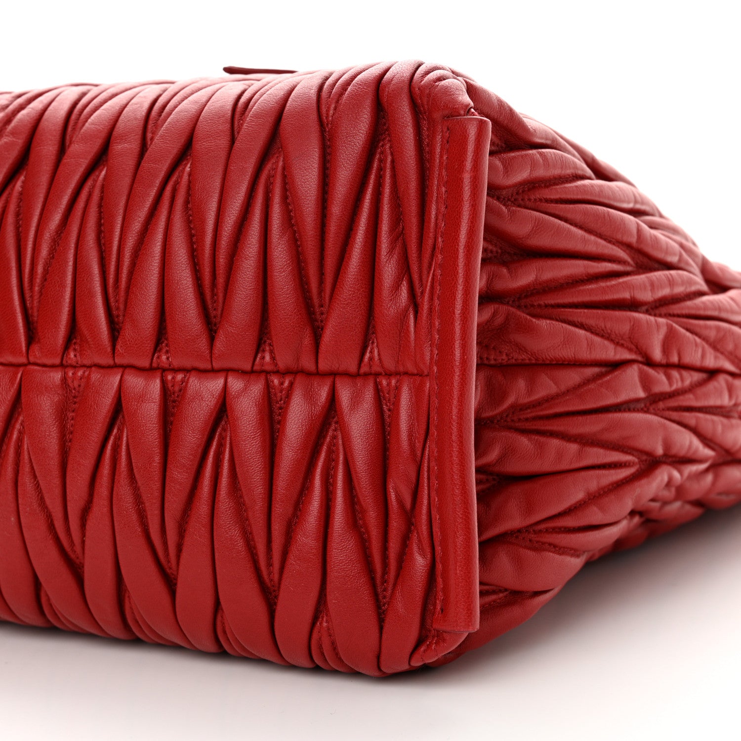 Miu Miu Nappa Matelasse Tote Fuoco 10 of 12